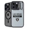 NFL Las Vegas Raiders Silver Performance Series iPhone 15 Pro Kickstand Case